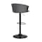 Armen Living Lydia Adjustable Black Wood Bar Stool in Gray Faux Leather with Black Metal LCLYBABLKGRY - alternate 3